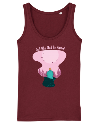 Just Hike and be Happy Burgundy