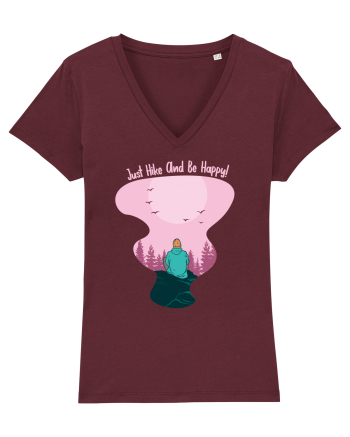Just Hike and be Happy Burgundy