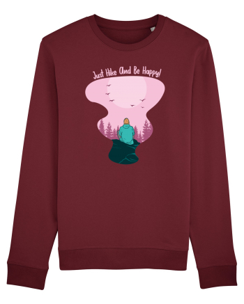 Just Hike and be Happy Burgundy