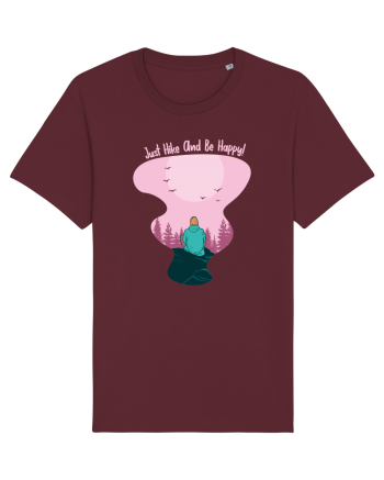 Just Hike and be Happy Burgundy