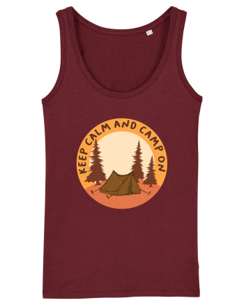 Keep Calm and Camp On Burgundy