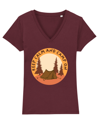 Keep Calm and Camp On Burgundy