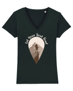 Let Your Soul Free! Tricou mânecă scurtă guler V Damă Evoker