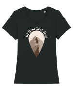 Let Your Soul Free! Tricou mânecă scurtă guler larg fitted Damă Expresser