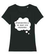 OPORTUNITĂȚILE SE NASC DIN PROVOCĂRI Tricou mânecă scurtă guler larg fitted Damă Expresser