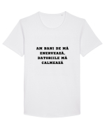 AM BANI DE MĂ ENERVEAZĂ - DATORIILE MĂ CALMEAZĂ Tricou mânecă scurtă guler larg Bărbat Skater