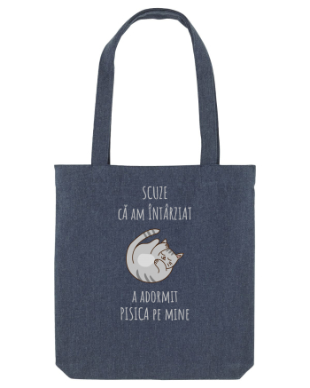 Pisica Adormita cu Citat Midnight Blue