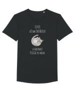 Pisica Adormita cu Citat Tricou mânecă scurtă guler larg Bărbat Skater