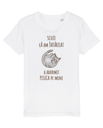 Pisica Adormita cu Citat White