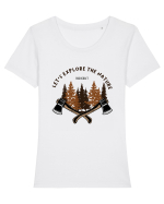 Let's Explore the Nature - Bushcraft Tricou mânecă scurtă guler larg fitted Damă Expresser