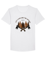 Let's Explore the Nature - Bushcraft Tricou mânecă scurtă guler larg Bărbat Skater