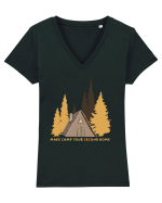 Make Camp Your Second Home Tricou mânecă scurtă guler V Damă Evoker
