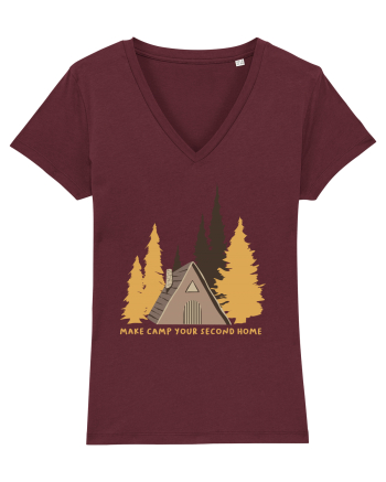 Make Camp Your Second Home Burgundy