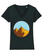Mountain View Tricou mânecă scurtă guler V Damă Evoker