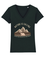Nature is Calling Enjoy the Millions of Stars Above Tricou mânecă scurtă guler V Damă Evoker