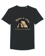 Nature is Calling, Camp Like You Never Camped Before! Tricou mânecă scurtă guler larg Bărbat Skater