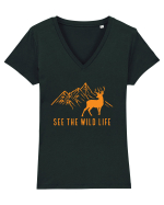 See the Wild Life Tricou mânecă scurtă guler V Damă Evoker