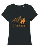 See the Wild Life Tricou mânecă scurtă guler larg fitted Damă Expresser