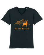 See the Wild Life Tricou mânecă scurtă guler V Bărbat Presenter