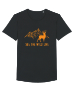 See the Wild Life Tricou mânecă scurtă guler larg Bărbat Skater