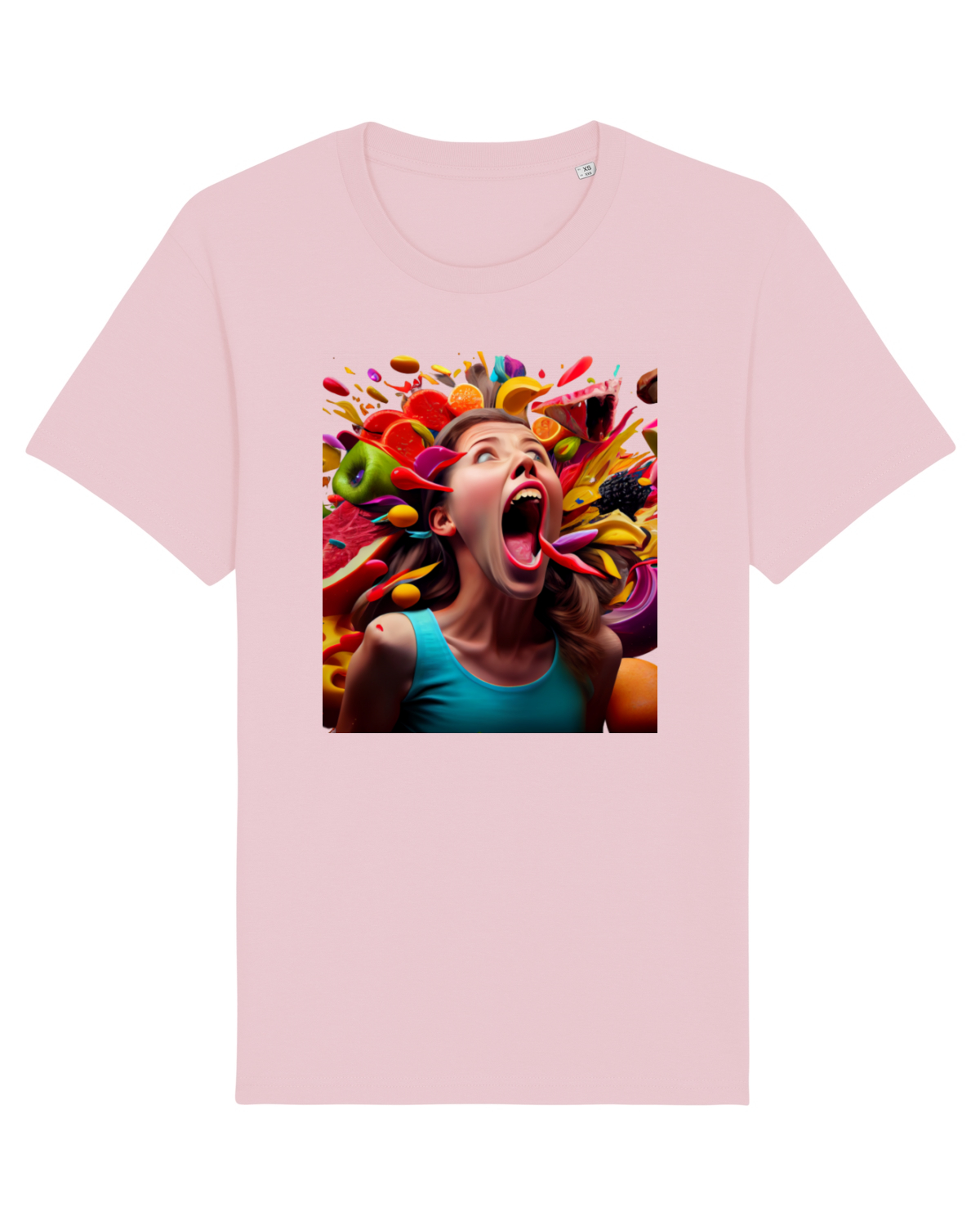 Tricou mânecă scurtă Unisex Rocker Cotton Pink