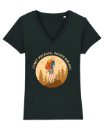 Start Walking, Enjoy Hiking! Tricou mânecă scurtă guler V Damă Evoker