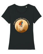 Start Walking, Enjoy Hiking! Tricou mânecă scurtă guler larg fitted Damă Expresser