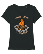 Summer Camping is Everything Tricou mânecă scurtă guler larg fitted Damă Expresser