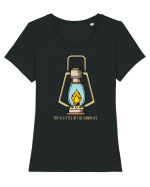 Try a Little Bit of Camplife Tricou mânecă scurtă guler larg fitted Damă Expresser