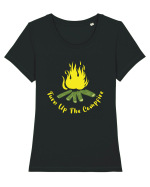 Turn Up the Campfire Tricou mânecă scurtă guler larg fitted Damă Expresser