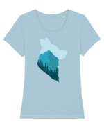 Sky Above, Earth Below, Peace Within! Tricou mânecă scurtă guler larg fitted Damă Expresser
