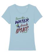 Drink Wine Tricou mânecă scurtă guler larg fitted Damă Expresser