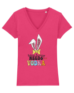 Some Bunny Needs Vodka Tricou mânecă scurtă guler V Damă Evoker
