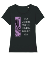 Stop Stopping Yourself Tricou mânecă scurtă guler larg fitted Damă Expresser