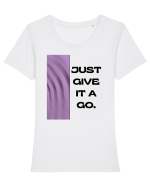 Just Give It A Go3 Tricou mânecă scurtă guler larg fitted Damă Expresser