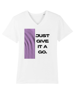Just Give It A Go3 Tricou mânecă scurtă guler V Bărbat Presenter