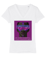 be more powerful than your excuses4 Tricou mânecă scurtă guler V Damă Evoker