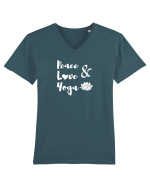 Peace Love Yoga Tricou mânecă scurtă guler V Bărbat Presenter