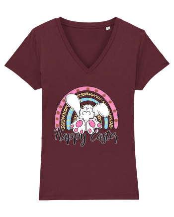 Happy Easter Rainbow Burgundy