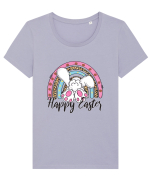 Happy Easter Rainbow Tricou mânecă scurtă guler larg fitted Damă Expresser