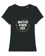 Watch your 6 Tricou mânecă scurtă guler larg fitted Damă Expresser
