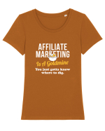 Affiliate Marketing Tricou mânecă scurtă guler larg fitted Damă Expresser