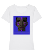 I m reinventing myself3 Tricou mânecă scurtă guler larg fitted Damă Expresser