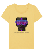 I m reinventing myself4 Tricou mânecă scurtă guler larg fitted Damă Expresser