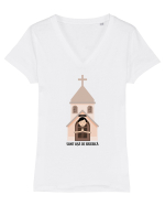 Sunt ușă de biserică Tricou mânecă scurtă guler V Damă Evoker