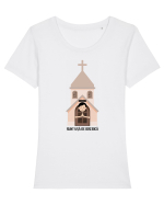 Sunt ușă de biserică Tricou mânecă scurtă guler larg fitted Damă Expresser