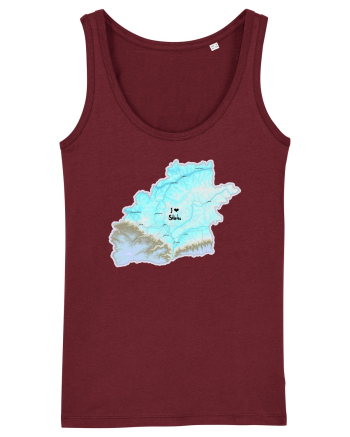 Sibiu County Map Burgundy