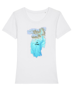 Vâlcea County Map Tricou mânecă scurtă guler larg fitted Damă Expresser