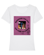 Wherever You Live You Come To Love It Tricou mânecă scurtă guler larg fitted Damă Expresser