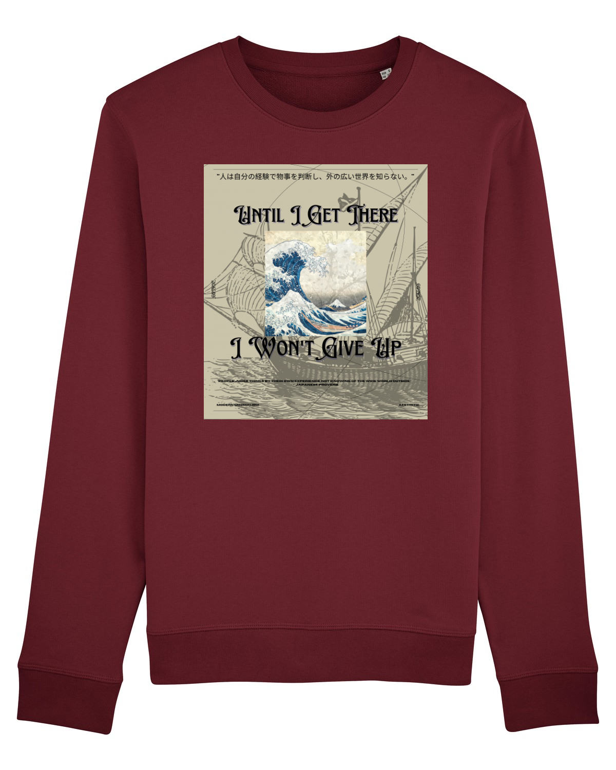 Bluză mânecă lungă Unisex Rise Burgundy